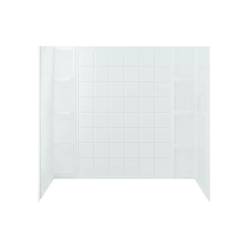 Sterling Plumbing Ensemble 60x36 Vikrell Bath/Shower Wall Set with Aging in Place Backerboards, White