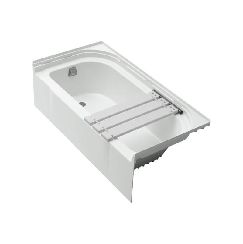 Sterling Plumbing Accord 60 inch x 30 inch x 17-1/4 inch Solid Vikrell Bathtub With Seat, Left Hand Drain, White/High Gloss