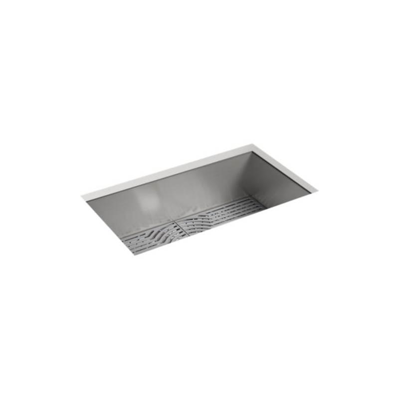 Sterling Plumbing Ludington 32 inch L x 18-5/16 inch W x 9-9/16 inch D 18 ga Stainless Steel 1-Bowl Undermount Kitchen Sink, Satin thumbnail 3