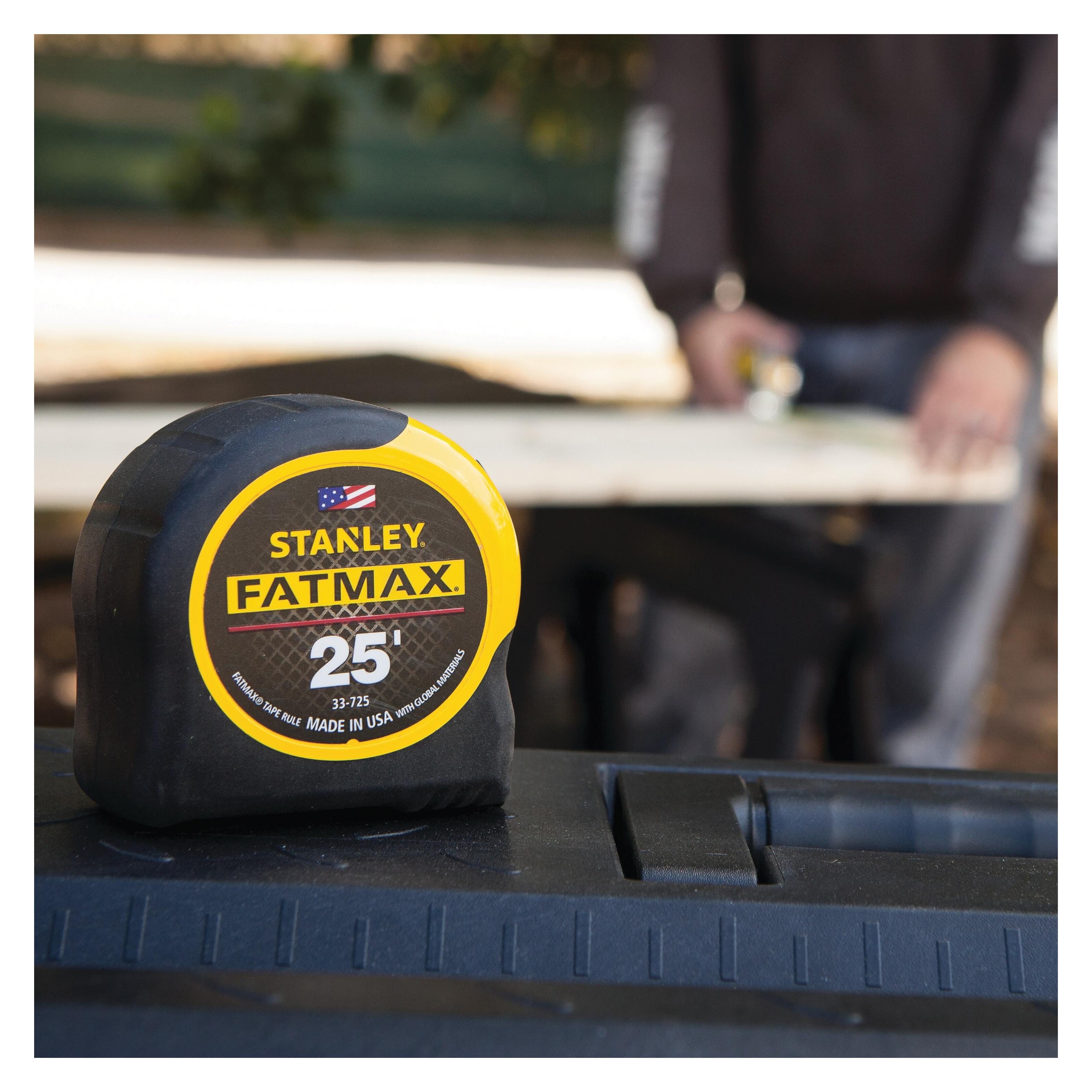 STANLEY® FATMAX® Classic Series 33-725 Tape Measure, 25 ft L Blade, 1/16 in Graduation, Steel Blade, Toggle Locking thumbnail 2