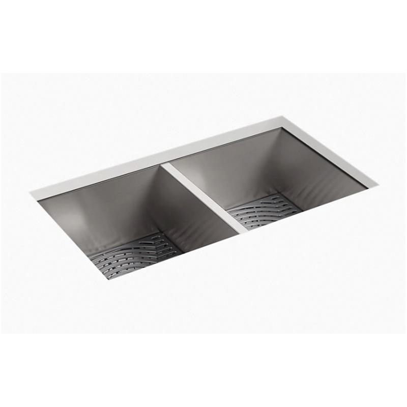 Sterling Plumbing Ludington 32 inch L x 18-5/16 inch W x 9-5/16 inch D 18 ga Stainless Steel 2-Bowl Undermount Kitchen Sink, Satin thumbnail 4