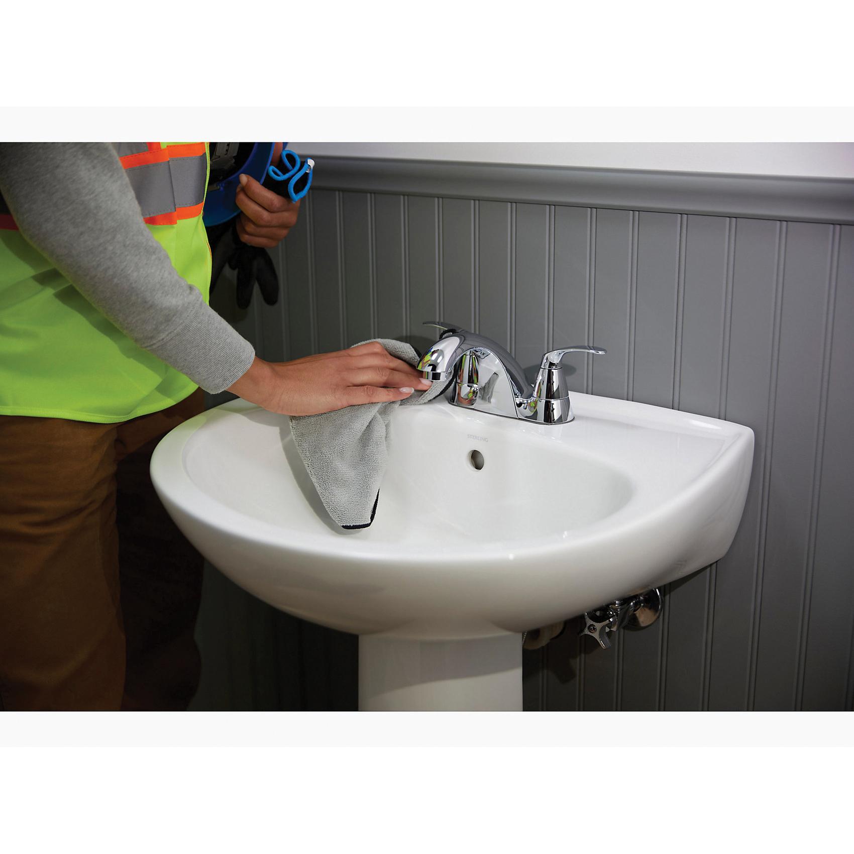 Sterling Plumbing Valton® 24818-4-CP Centerset Bathroom Sink Faucet, Polished Chrome, 1.2 gpm, 3 Faucet Holes, 2 Handles