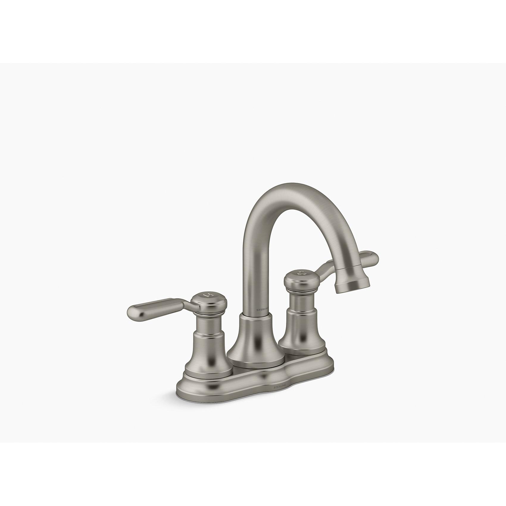 Sterling Plumbing Ludington™ 27373-4-BN 1/2 inch NPSM 1.2 gpm 2-Lever Handle Metal Centerset Bathroom Sink Faucet, Vibrant Brushed Nickel thumbnail 3