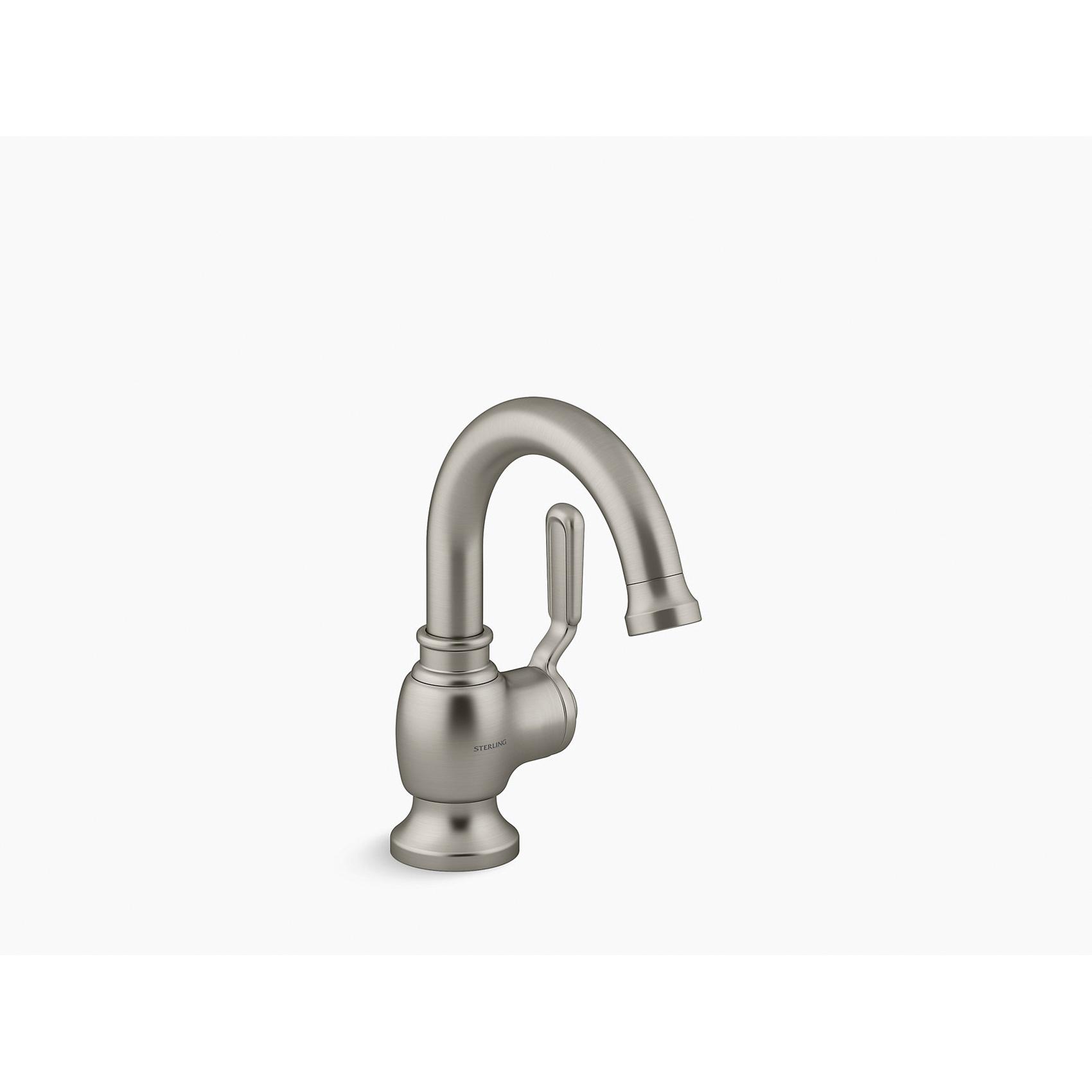 Sterling Plumbing Ludington™ 27374-4-BN 3/8 inch Compression 1.2 gpm 1-Lever Handle Zinc Bathroom Sink Faucet, Vibrant Brushed Nickel thumbnail 3