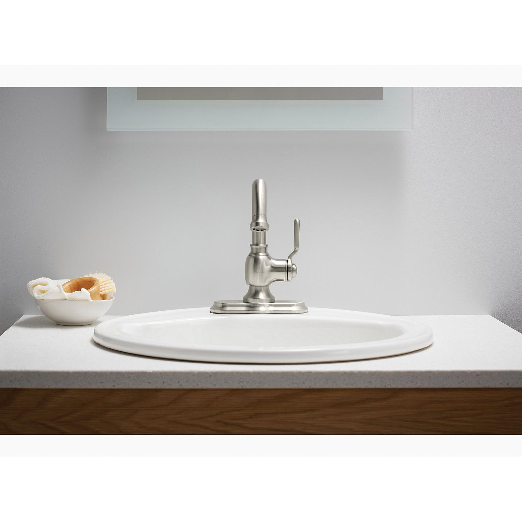 Sterling Plumbing Ludington™ 27374-4-BN 3/8 inch Compression 1.2 gpm 1-Lever Handle Zinc Bathroom Sink Faucet, Vibrant Brushed Nickel thumbnail 4
