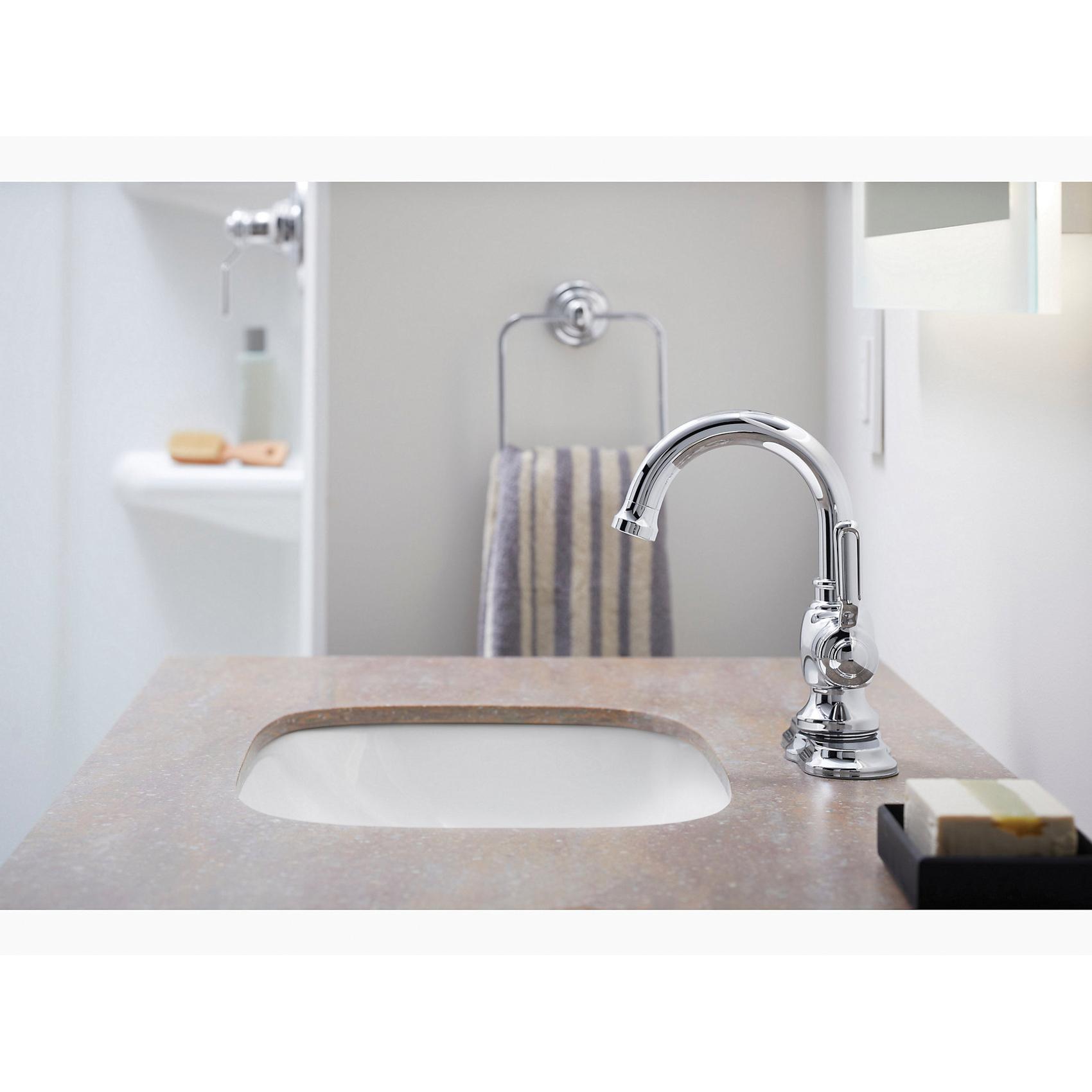 Sterling Plumbing Ludington™ 27374-4-CP 3/8 inch Compression 1.2 gpm 1-Lever Handle Zinc Bathroom Sink Faucet, Polished Chrome