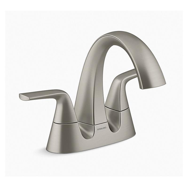 STERLING® Medley® 27376-4-BN Bathroom Sink Faucet, 2-Handle, Deck, Centerset, Clicker, Vibrant® Brushed Nickel