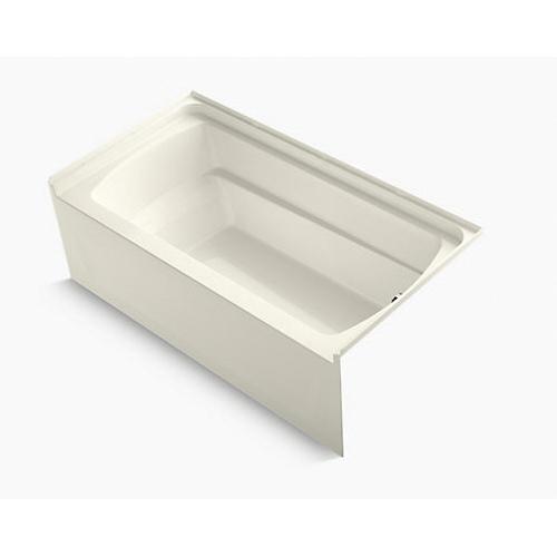 Sterling Ensemble™ 7112 Alcove with Flange Rectangular Solid Vikrell Drop-In Tub, 60 inch L x 32 inch W x 21 inch D, Biscuit