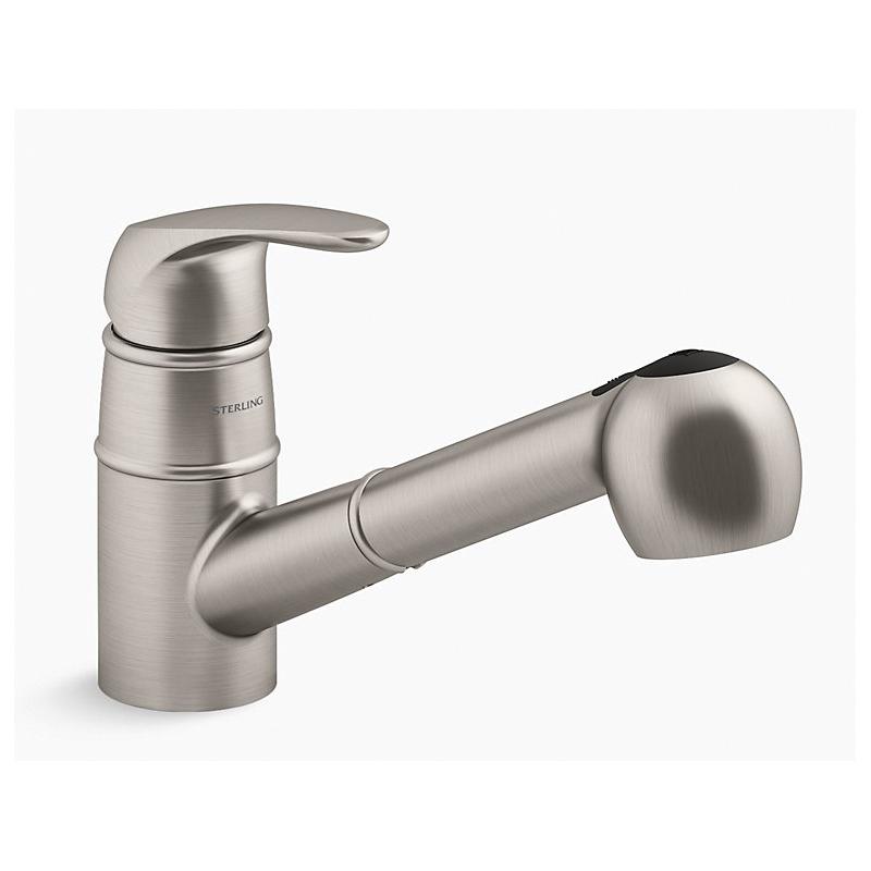 Sterling Plumbing Valton™ 24277-VS 3/8 inch Compression 1.5 gpm 1-Lever Handle Metal Pull-Out Kitchen Faucet, Vibrant Stainless thumbnail 4