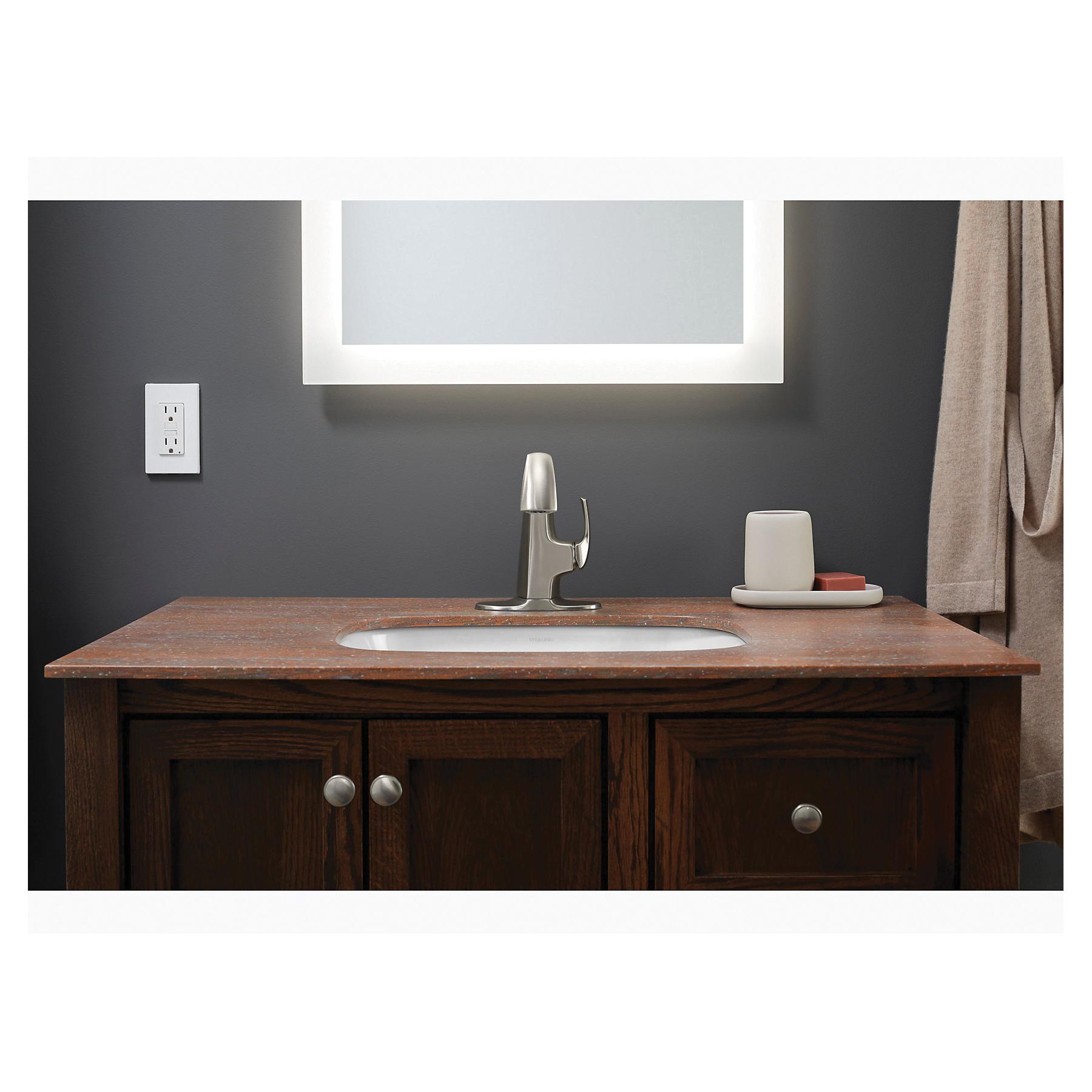 Sterling Plumbing Medley™ 27371-4-BN 3/8 inch Compression 1.2 gpm 1-Lever Handle Zinc Bathroom Sink Faucet, Vibrant Brushed Nickel thumbnail 4