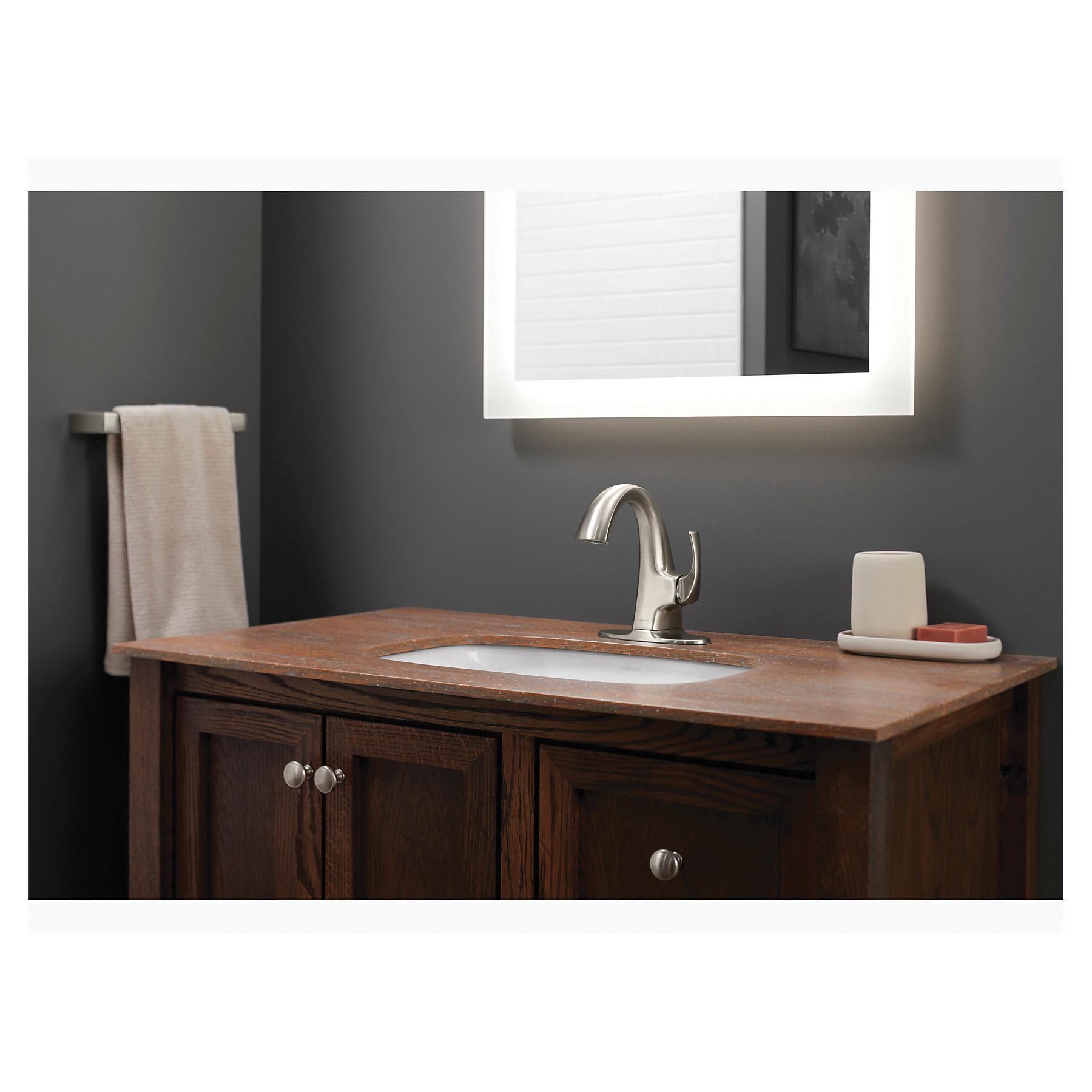 Sterling Plumbing Medley™ 27371-4-BN 3/8 inch Compression 1.2 gpm 1-Lever Handle Zinc Bathroom Sink Faucet, Vibrant Brushed Nickel