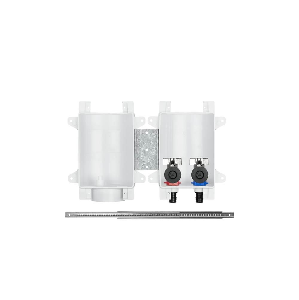 Sioux Chief OxBox 3/4 inch PEX ABS Outlet Box/Frame/Arrestor Clip Forged Brass Valve Rough Outlet Box, White