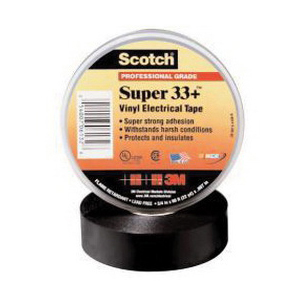 Scotch® Super 33+™ 33+SUPER-3/4X20FT Electrical Tape, 7 mil Thick, 3/4 in W, 20 ft L, Black, Resin/Rubber Adhesive