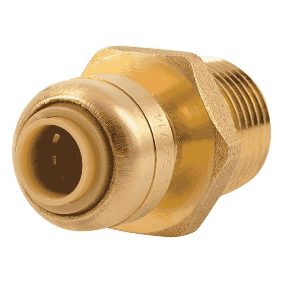 SharkBite&reg; U110 DZR Brass Reducing Adapter, 1/4 inch x 1/2 inch, Push-Fit x MNPT