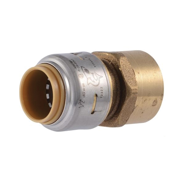 SharkBite™ Max Series UR088 Adapter, 3/4 in Push-to-Connect x 3/4 in FNPT, Brass