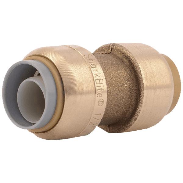 SharkBite™ U4008LF Coupling, 1/2 in Push-Fit x 1/2 in Push-Fit, Brass