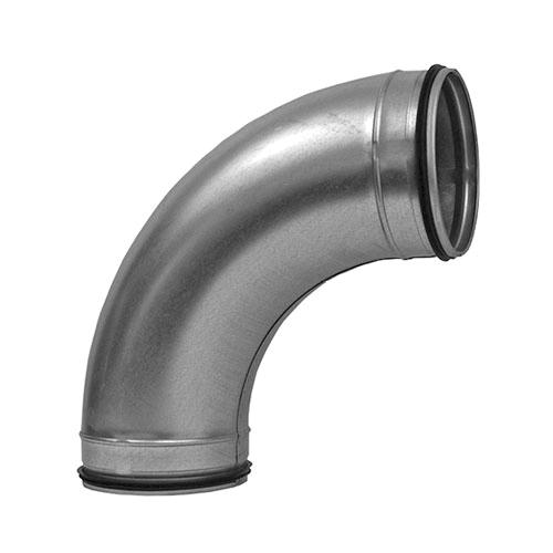 Sheet Metal Connectors ED0690 2-Piece Solid Welded Elbow, 90 deg, 6 in, Steel, Galvanized