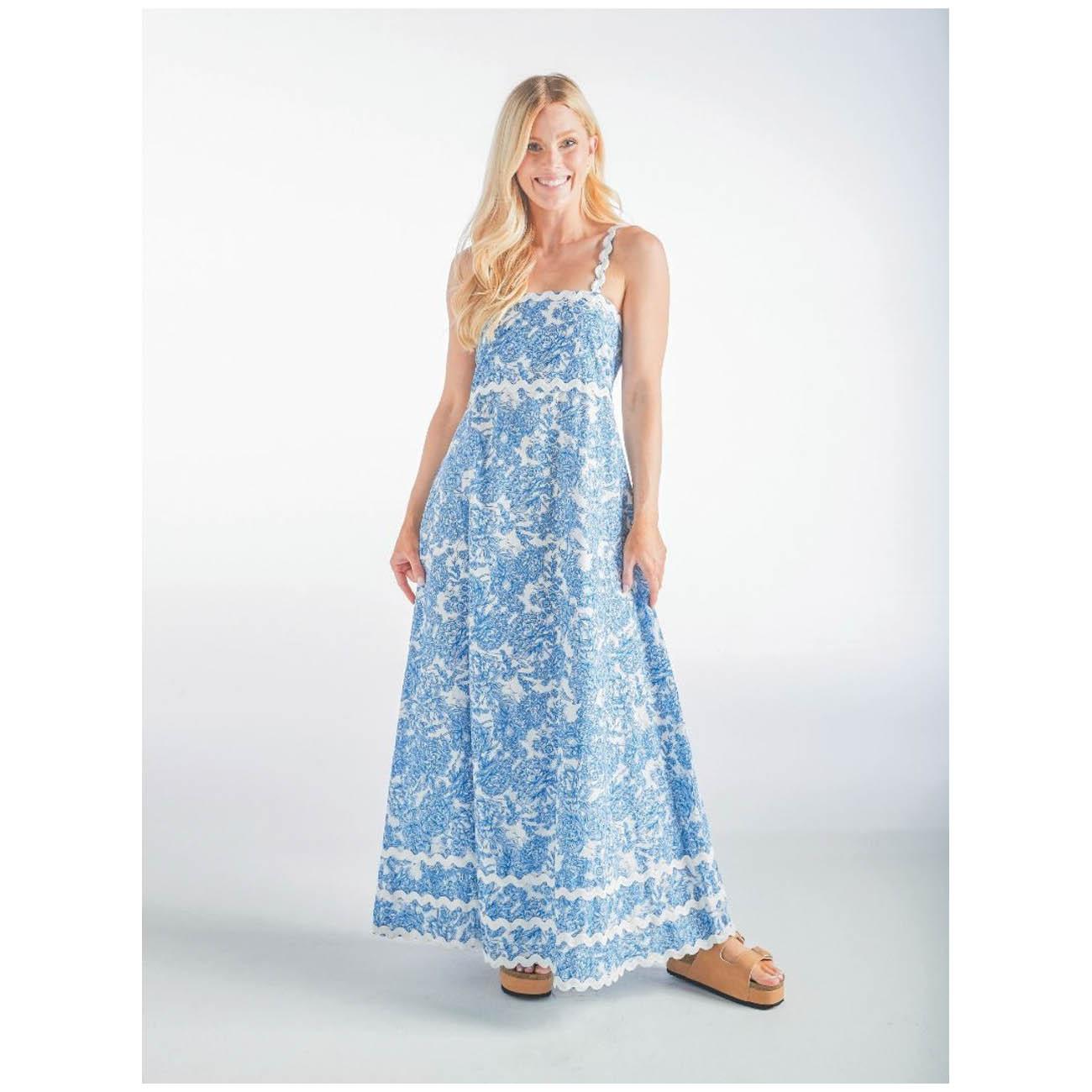 Simply Southern&reg; 0125-DRS-MAXI-SCLP-BLUVNTG-L