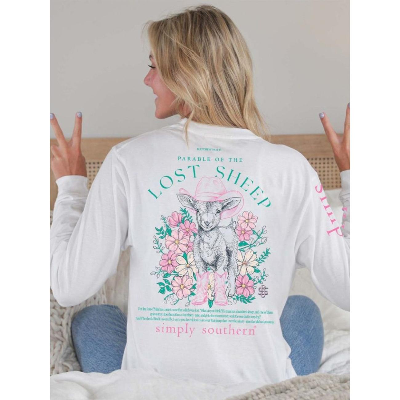 Simply Southern® LS-SHEEP-WHITE-S