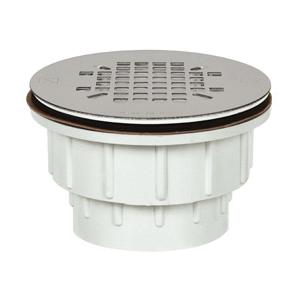 Sioux Chief 825 Series 825-27P Shower Pan Drain, 2 in Nominal, Hub, 430 Stainless Steel Grid, PVC Drain