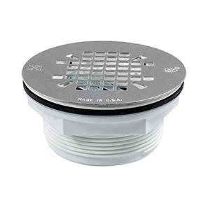 Sioux Chief 828 Series 828-2 Shower Pan Drain, 2 in Nominal, NPT, Stainless Steel Grid, PVC Drain