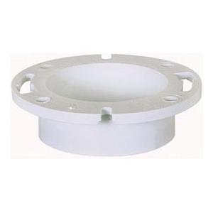 TKO&trade; 886-4P Open One-Piece Flush to Floor PVC Closet Flange, 4 inch, Hub