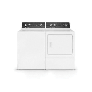 Speed Queen® DR5004WE 240V 30A 7 cu-ft 26-7/8 inch W x 28 inch D x 42-3/4 inch H Front Load Vented Electric Dryer with Steam Boost and Steam Refresh, Galvanized/White thumbnail 2