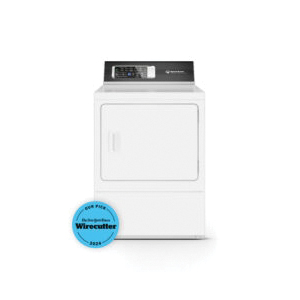 Speed Queen® DR7004WE 240V 30A 7 cu-ft 26-7/8 inch W x 28 inch D x 42-3/4 inch H Front Load Vented Electric Dryer with Digital Controls, Pet Plus Cycles, Steam Sanitize and Anti-Static, Galvanized/White thumbnail 2