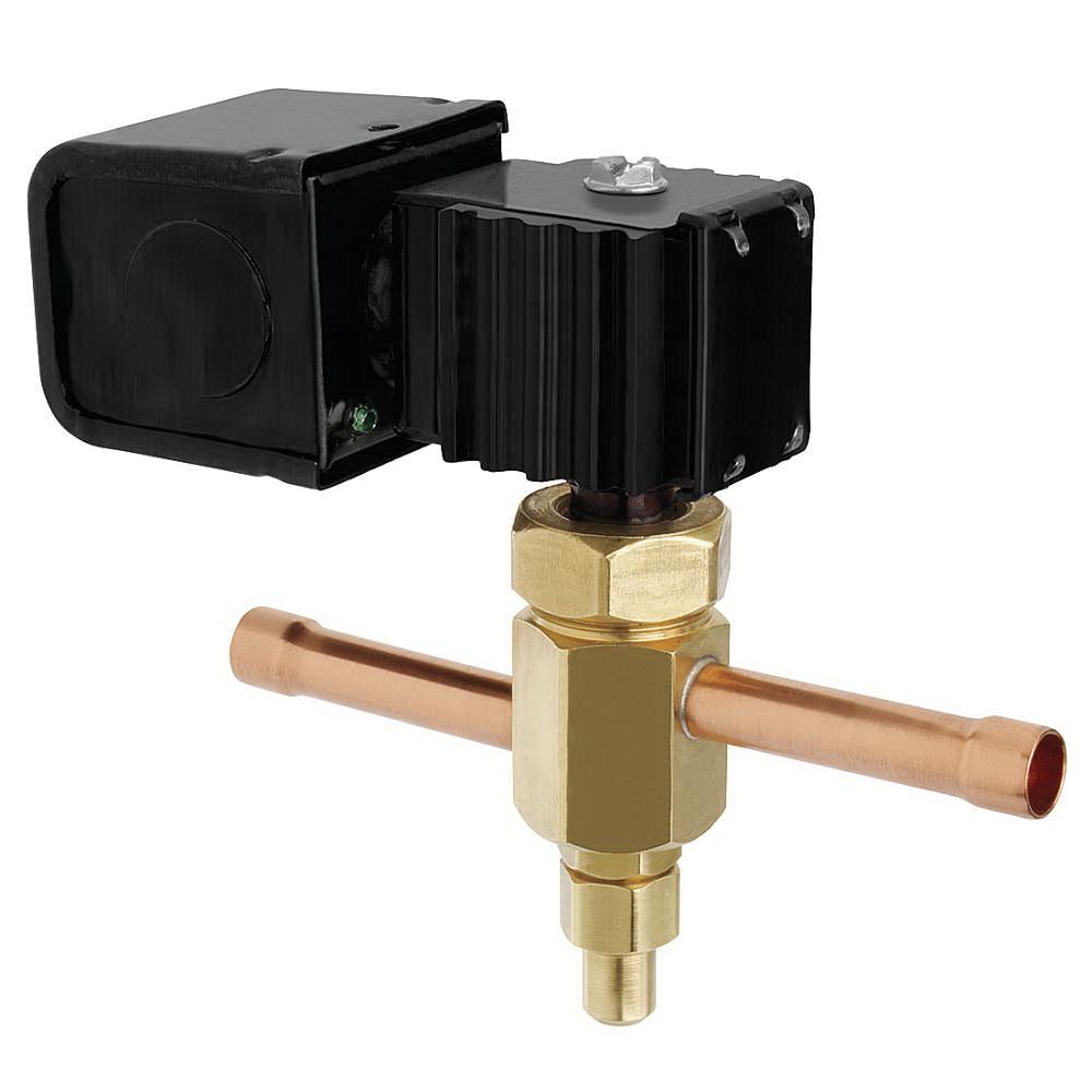 Sporlan&reg; 4266-00 Refrigeration Solenoid Valve, 3/8 in Nominal, ODF Extended End, 2-Way-Port/Way, Brass Body