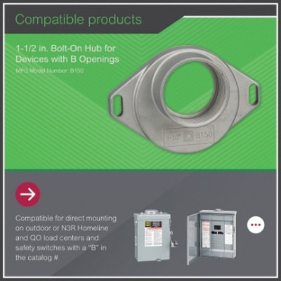 Square D B150 Bolt-On Hub thumbnail 2