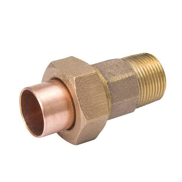 Streamline&reg; C-108 Series A 11210NL Union, 1/2 in Cup x 1/2 in MNPT, Brass