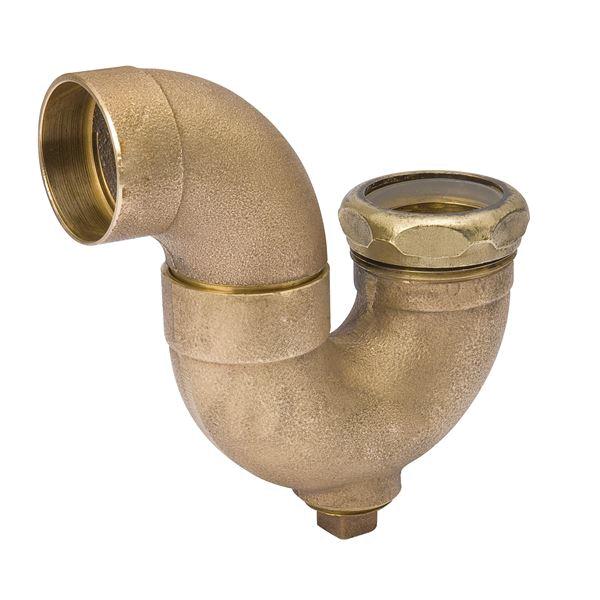 Streamline&reg; A 15660 DWV P-Trap, 1-1/2 in Nominal, Cup x Slip Joint, Brass Alloy