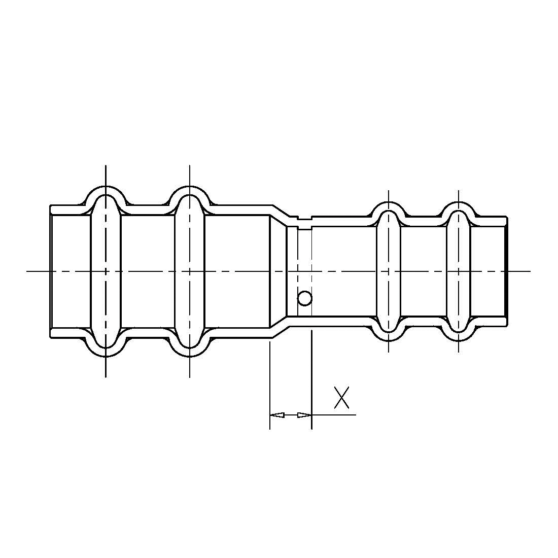 Streamline® RP01023 Reducer Coupling, 5/8 in Press x 1/2 in Press, Copper