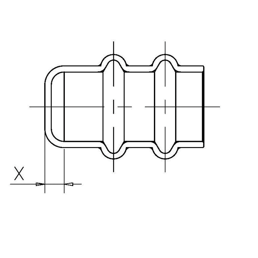 Streamline&reg; RP07012 Cap, 1-3/8 in Press, Copper