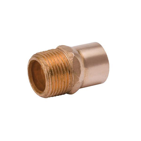 Streamline&reg; WC-401 Series W 01125 Male Adapter, 3/8 in Cup x 3/8 in MNPT, Copper