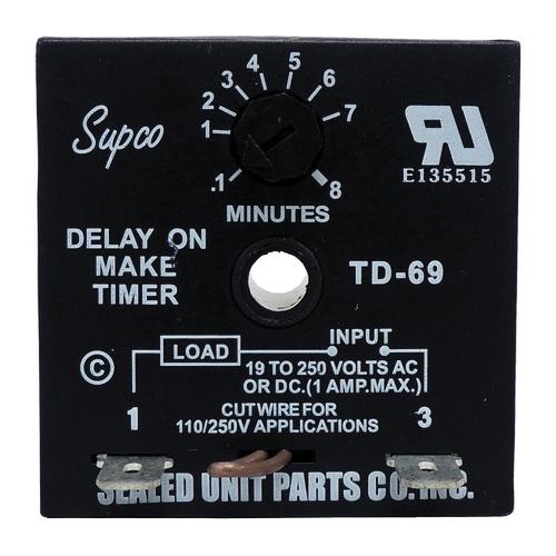 Supco&reg; TD60 Series TD69 Delay-On Make Timer Relay, 1 A
