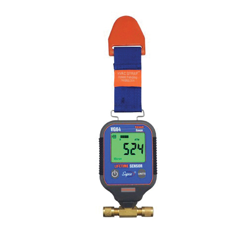 Supco® VG64 Vacuum Gauge, 0 to 12000 um Measuring Range, +/-10 % Accuracy, Male Flared Connection