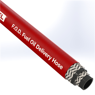 TEXCEL® FOD-24-100- Fuel Oil Delivery Hose, 1-1/2 in ID, 2-6/64 in OD, 100 ft L, 250 psi Pressure, NBR Tube