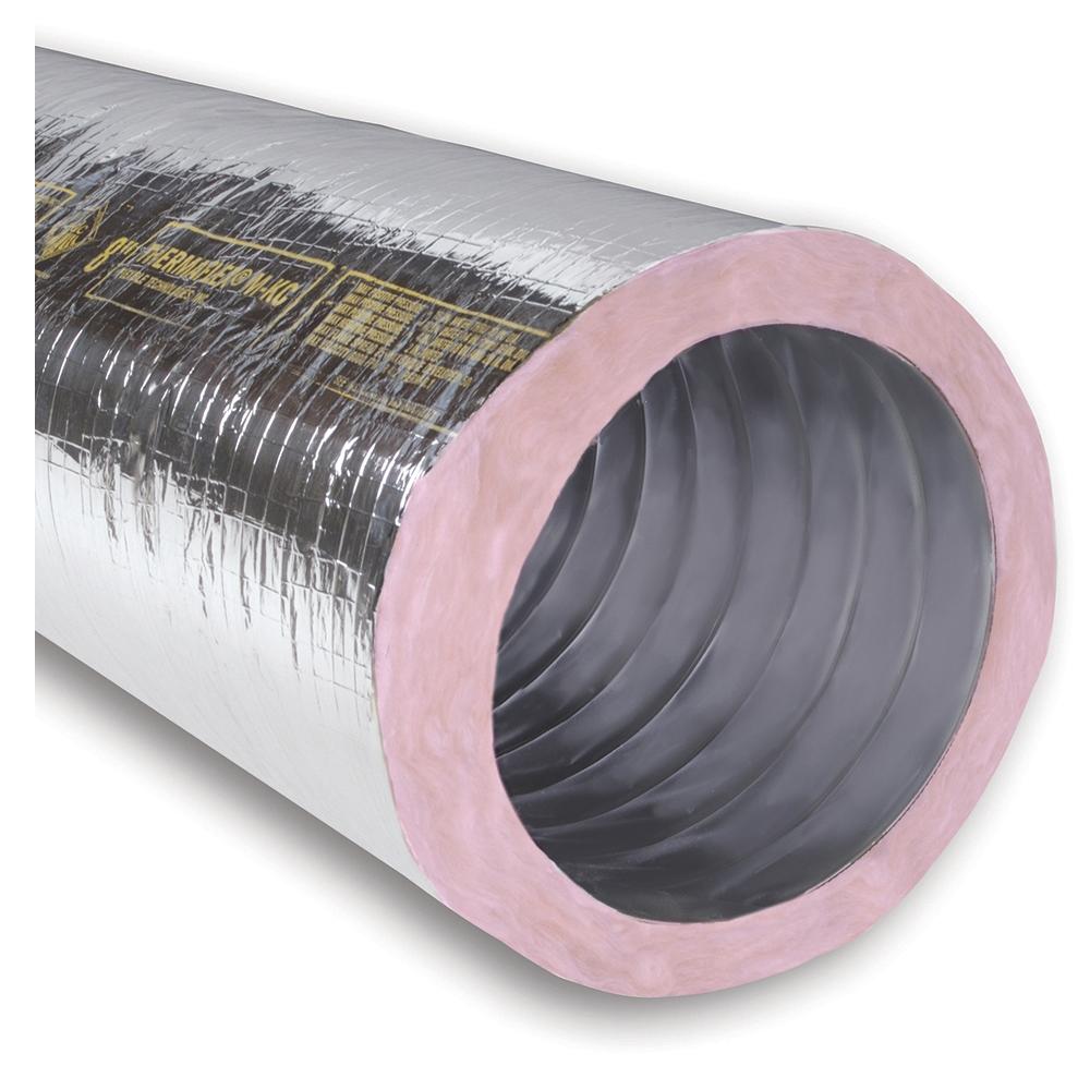 THERMAFLEX® M-KC R4.2 09 Insulated Flexible Air Duct, 9 in Dia, 25 ft L, R4.2, -2 to 16 in-WG, Fiberglass/Steel