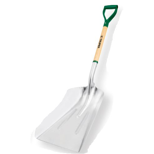 TRUPER® PALY-12 Scoop Shovel, Aluminum Blade, Steel/Wood Handle