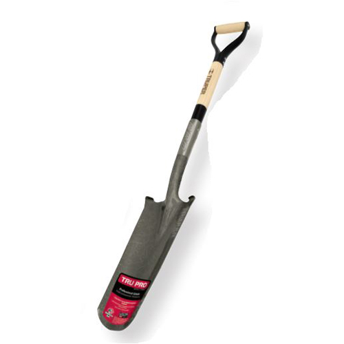 TRUPER® PEP-16-RBA Drain Spade, 16 in L Blade, 32 in L Handle, Steel/Wood Handle, 14 ga
