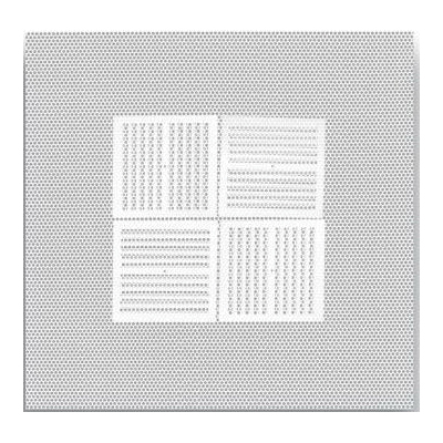 TRUaire® 1010MAS Perforated Face Diffuser, 2 x 2 in, 4-Way Deflection, 3-1/4 in L, 23-3/4 in W, 23-3/4 in H, Fiberglass