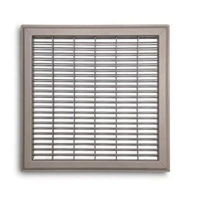 TRUaire® 154R 12X12 Return Air Floor Grille, 12 x 12 in, 1/2 x 2 in Grille Spacing, Steel, Powder-Coated, Brown
