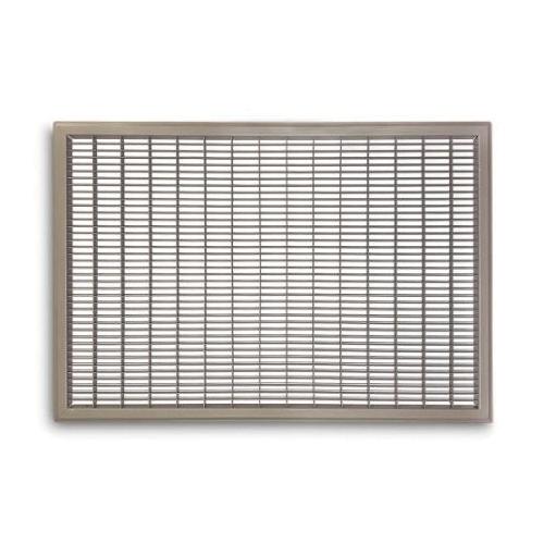TRUaire® 154R 24X24 Return Air Floor Grille, 24 x 24 in, 1/2 x 2 in Grille Spacing, Steel, Powder-Coated, Brown