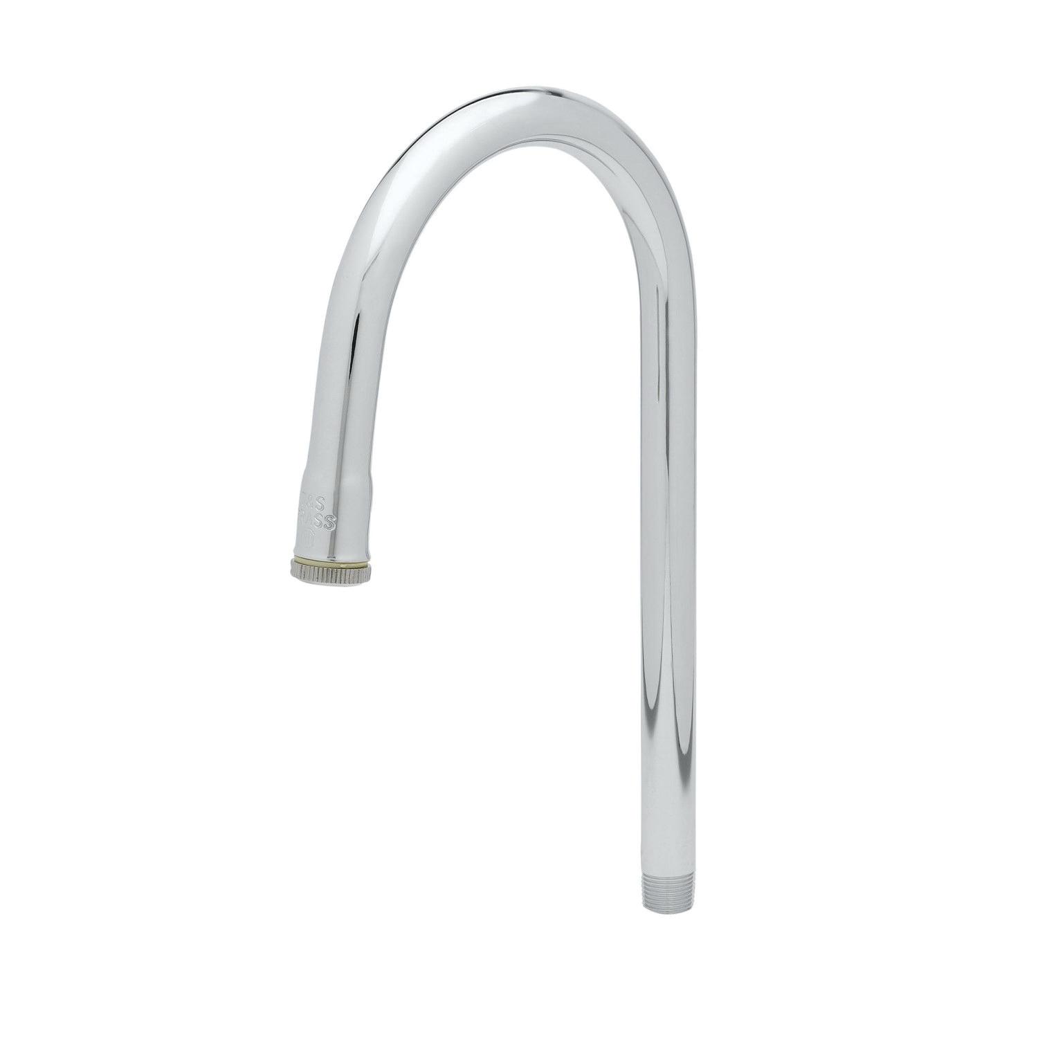 T&S 120X Brass Rigid, Gooseneck Spout, 5-1/2 inch Reach, Chrome-Plated