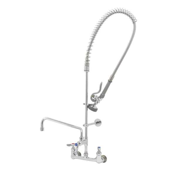 T&S B-0133-ADF14-B Mixing Faucet With 14 in Add-On Faucet, Wall, Pre-Rinse, Polished Chrome