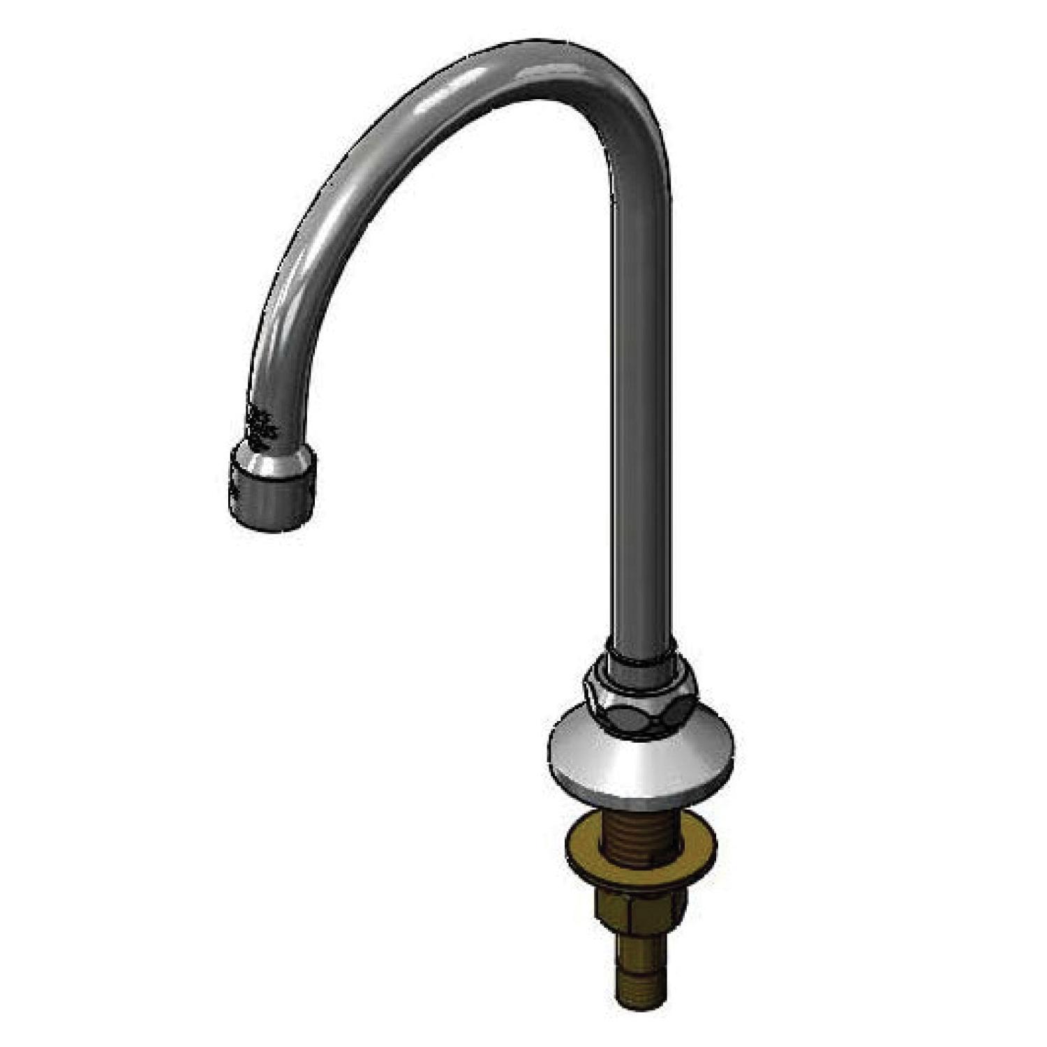 T&S B-0520 Brass Rigid Gooseneck Spout, 5-1/2 inch Reach, Chrome-Plated
