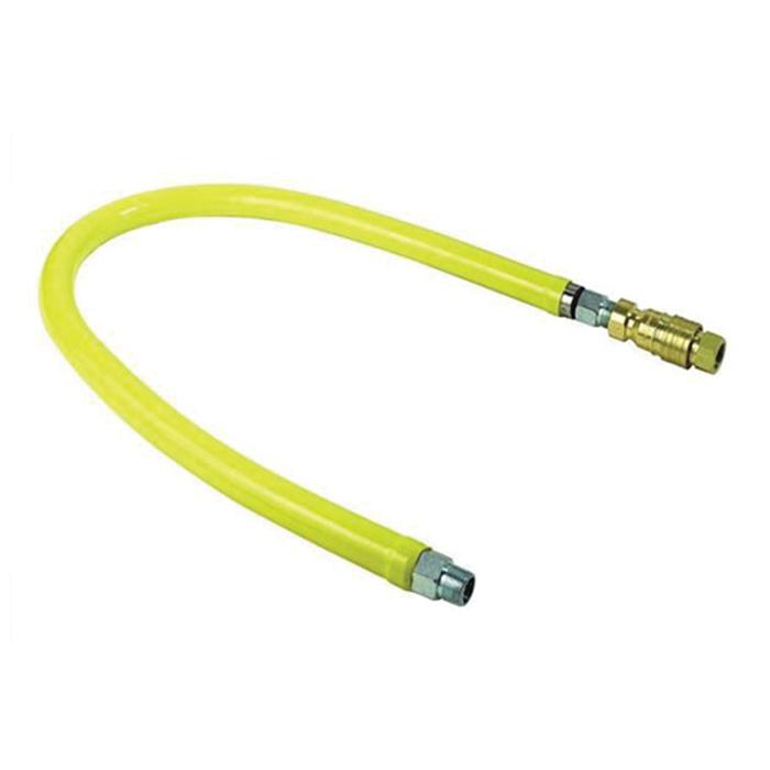 T&S Brass T&S HG-4 Series HG-4D-48 Long Gas Hose With Quick-Disconnect, 48 in L, 0.5 psi, Stainless Steel Tube