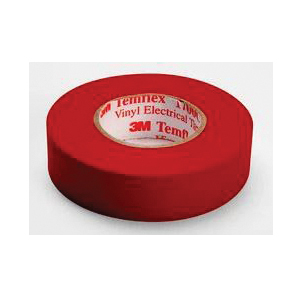 Temflex™ 054007-50653 Electrical Tape, 7 mil Thick, 3/4 in W, 66 ft L, Red, Rubber Adhesive, PVC Backing