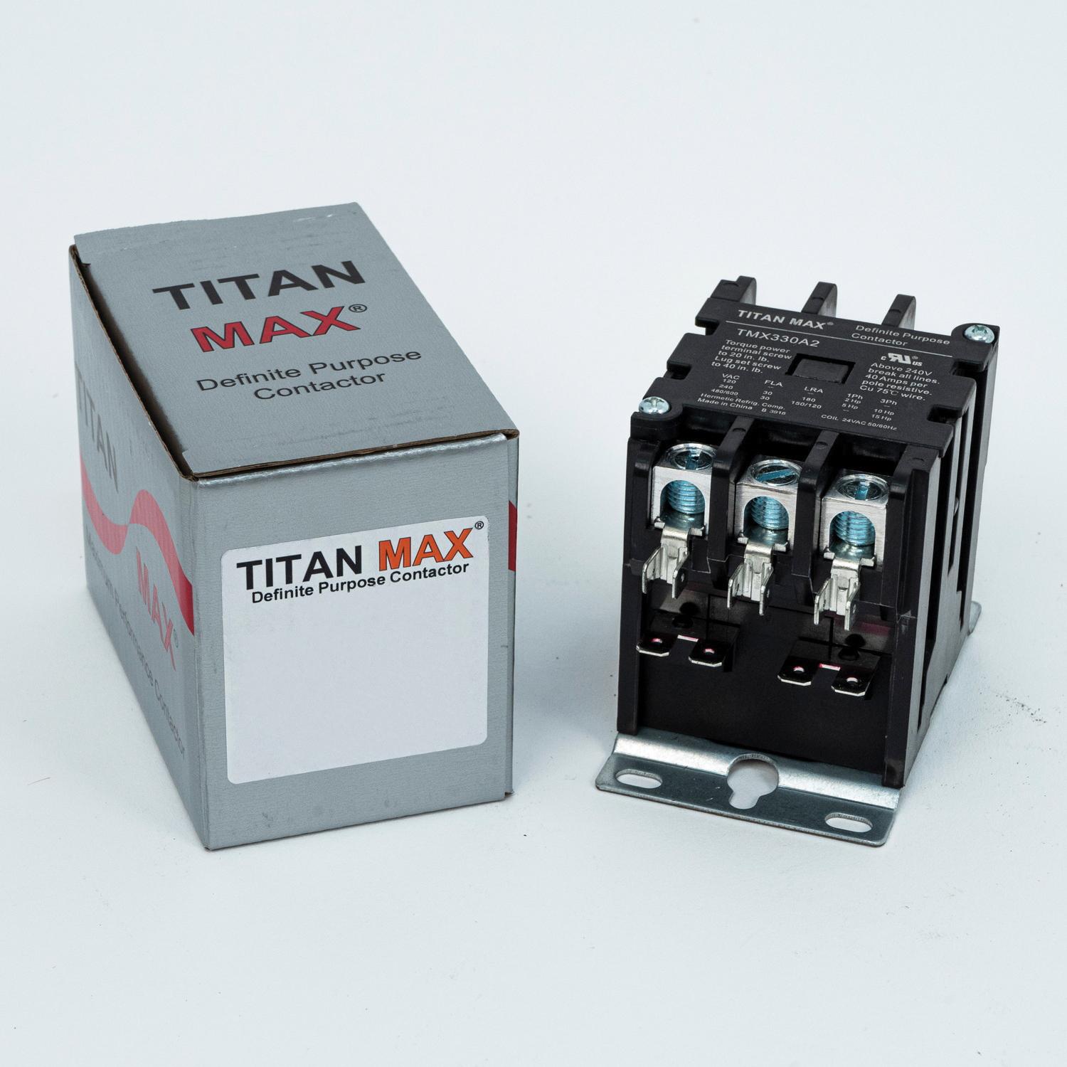 TITAN MAX® TMX340B2 Definite Purpose Contactor, 120 V Coil, 40 A, 3-Pole